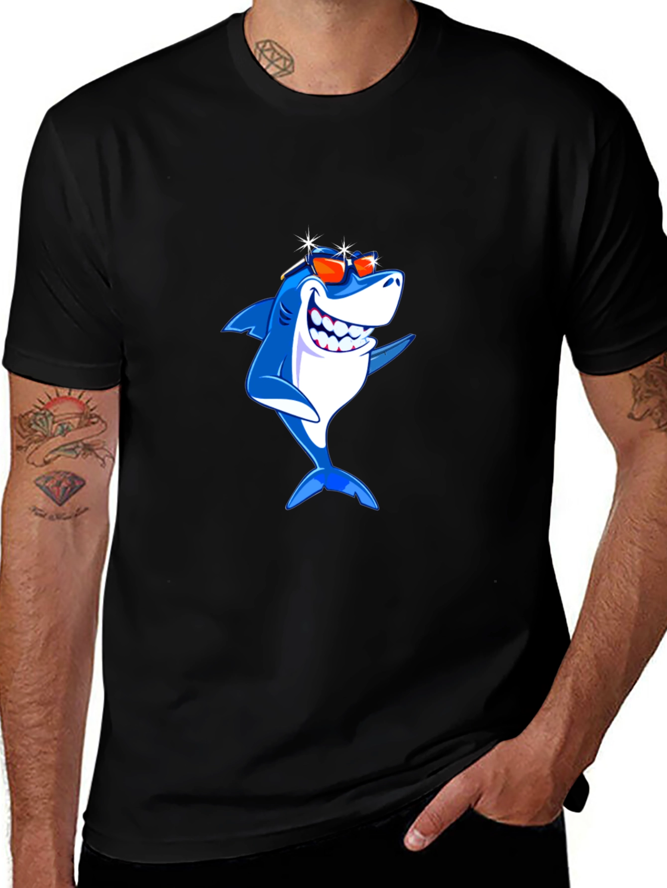 Cool Shark T-Shirt - Black Cotton Tee