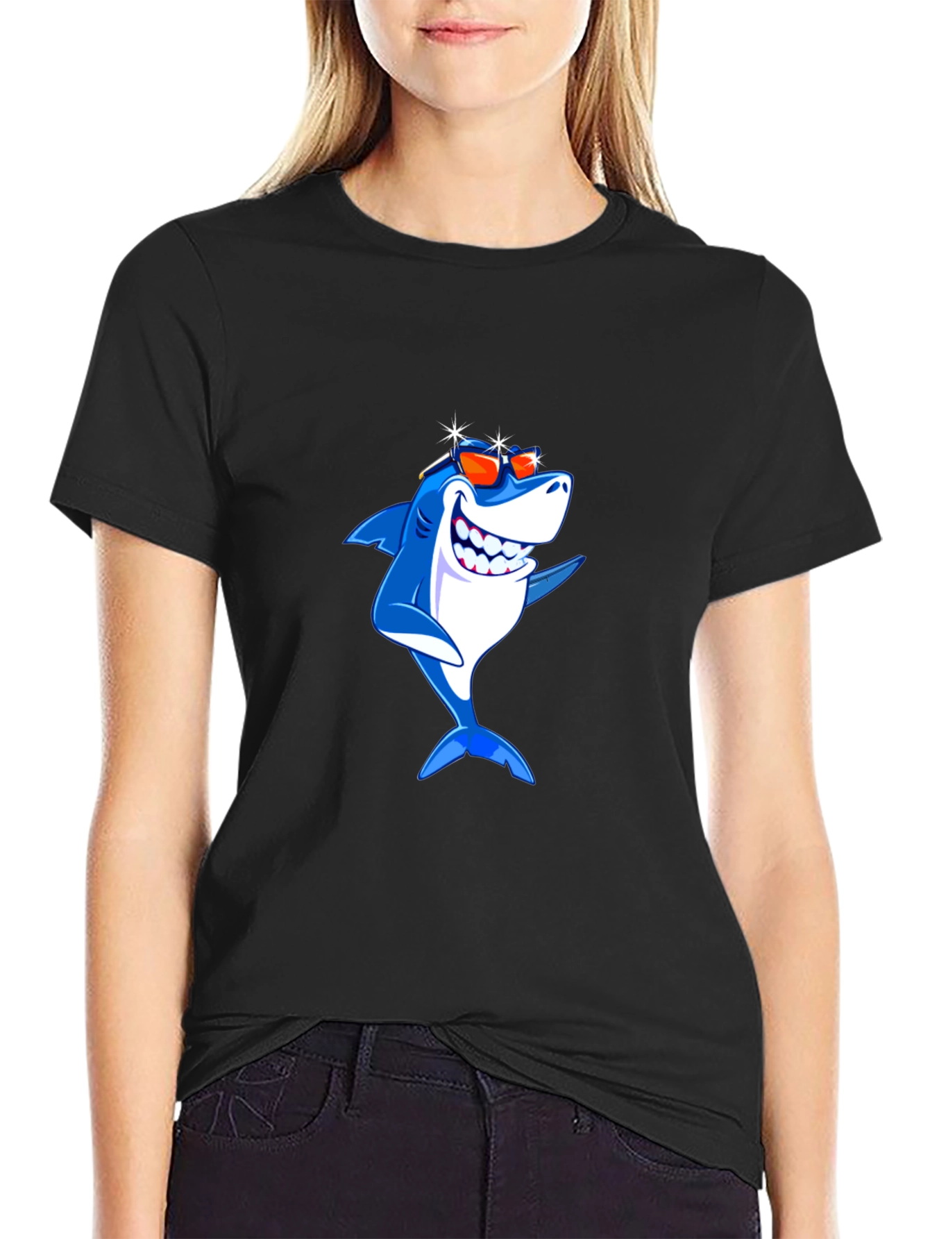 Cool Shark T-Shirt - Black Cotton Tee