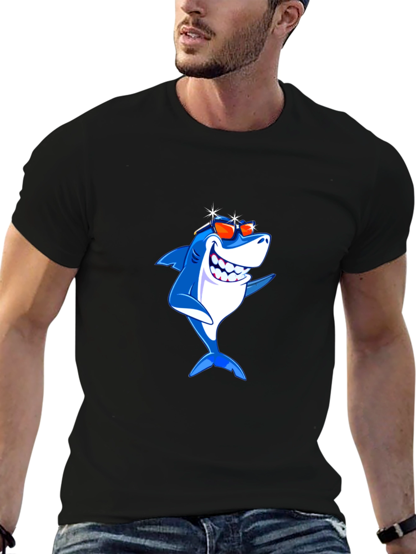 Cool Shark T-Shirt - Black Cotton Tee