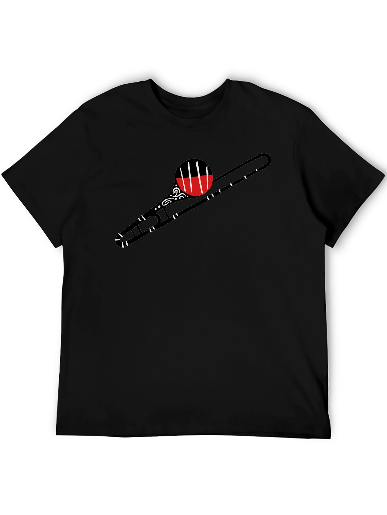 Trombone Graphic Print Mens Black T-Shirt
