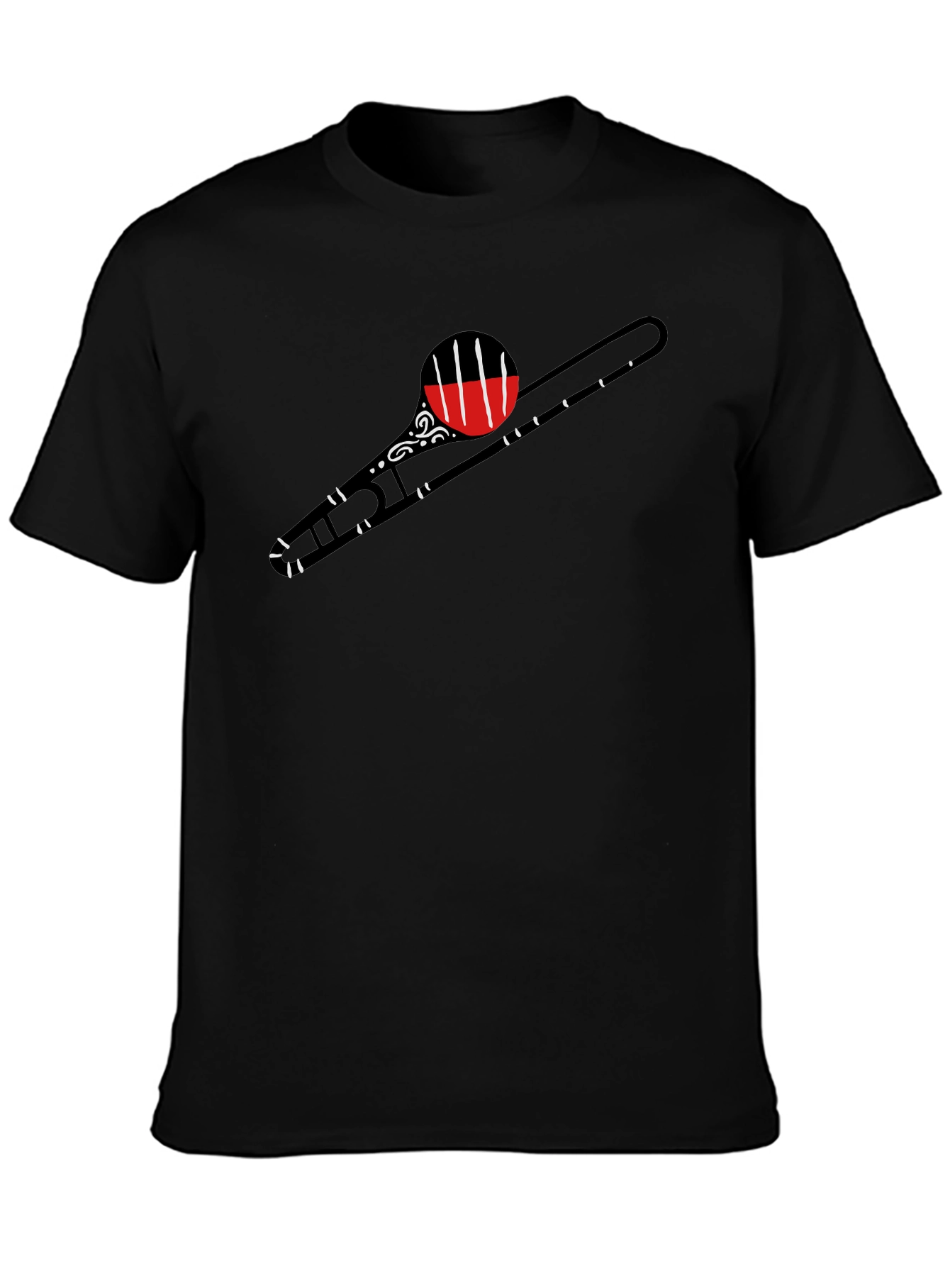 Trombone Graphic Print Mens Black T-Shirt