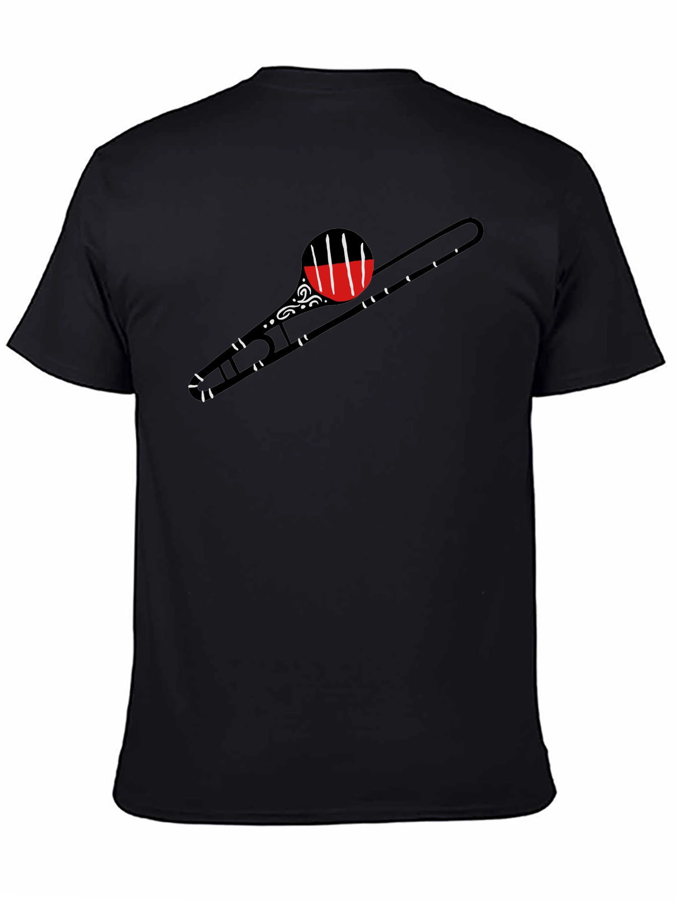 Trombone Graphic Print Mens Black T-Shirt