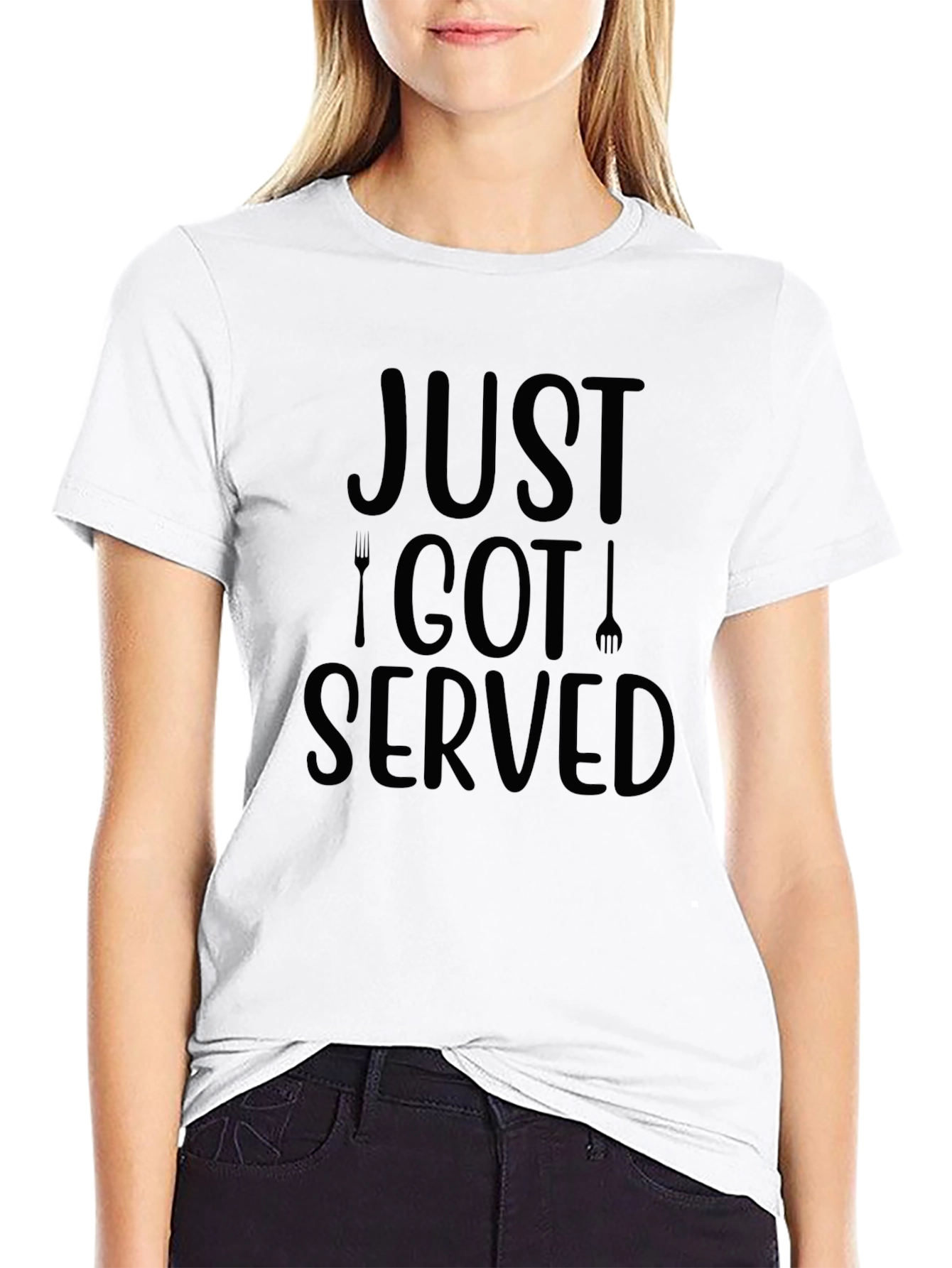Just Got Served Graphic Tee - Black Cotton T-Shirt