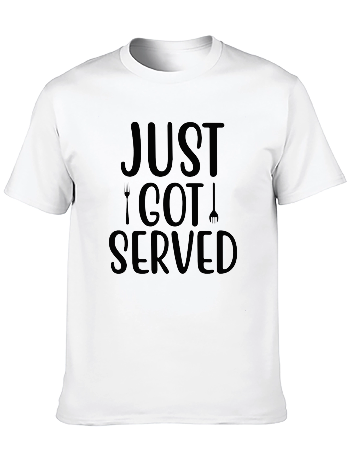 Just Got Served Graphic Tee - Black Cotton T-Shirt