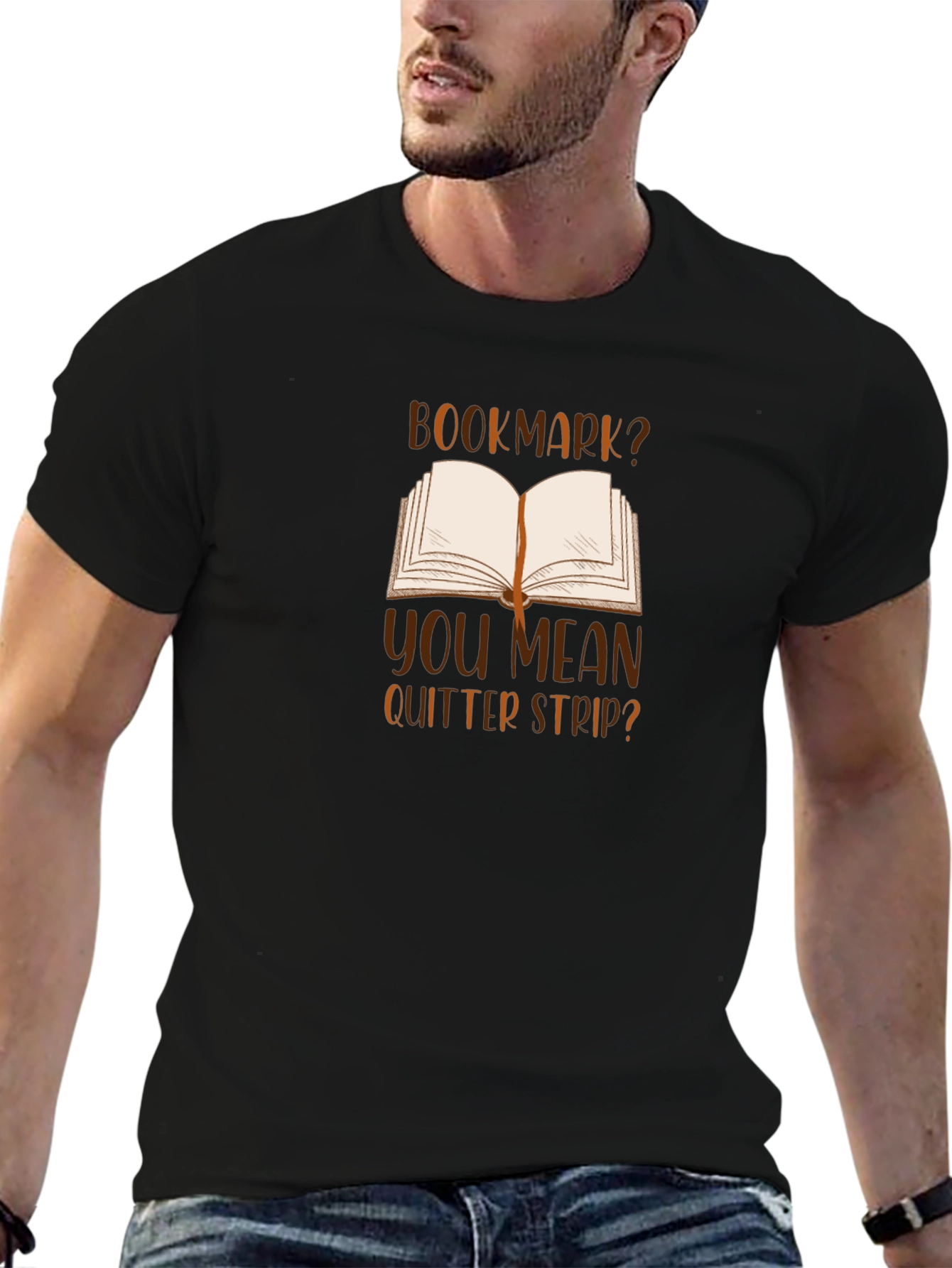 Bookmark? Quitter Strip? Black T-Shirt