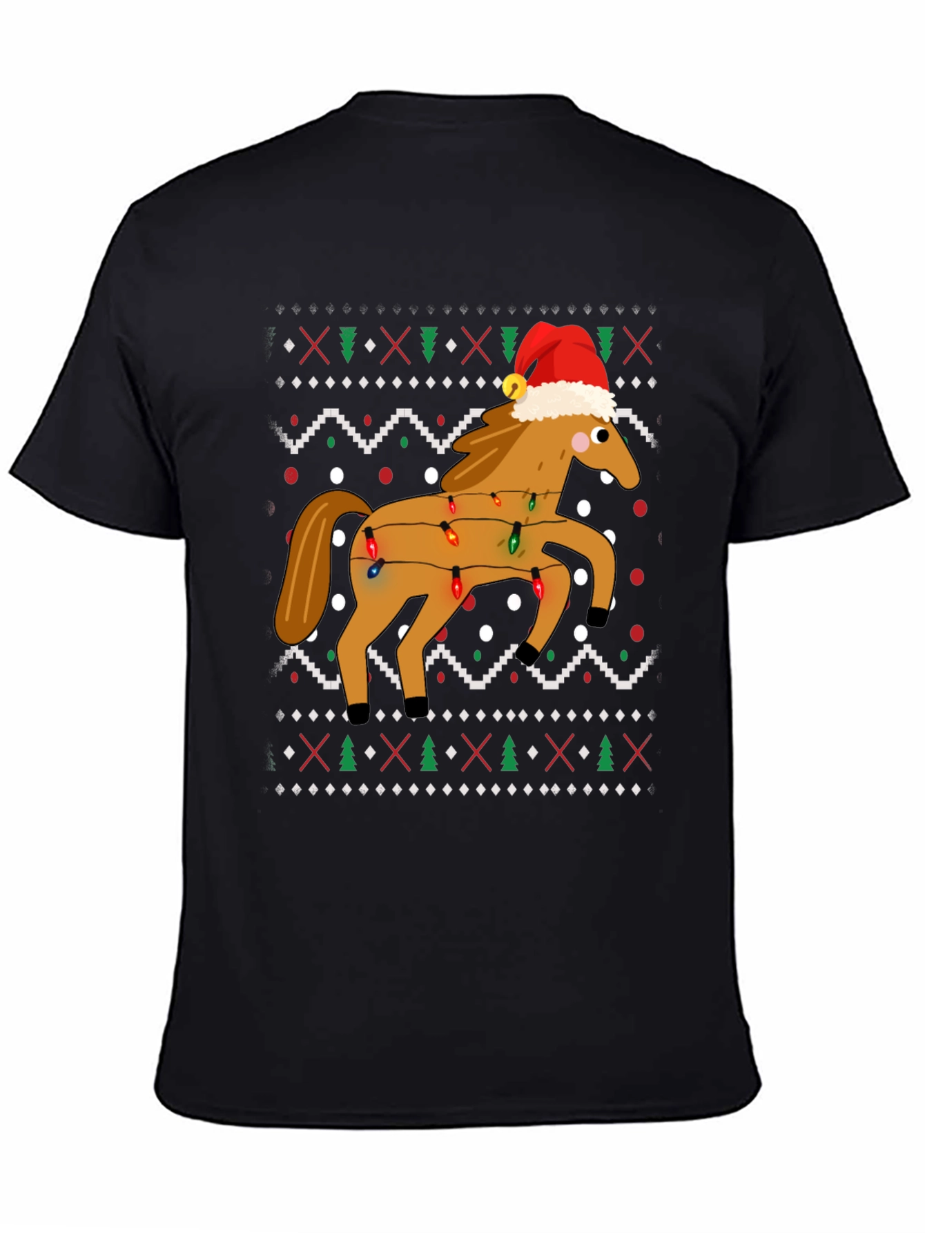 Festive Horse Ugly Christmas Sweater T-Shirt