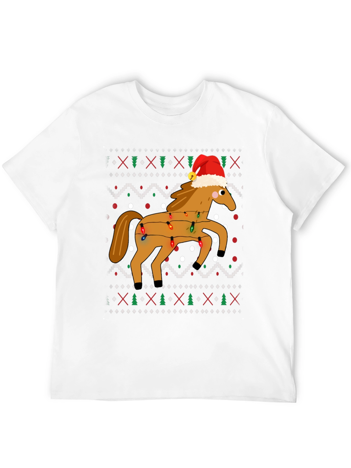 Festive Horse Ugly Christmas Sweater T-Shirt
