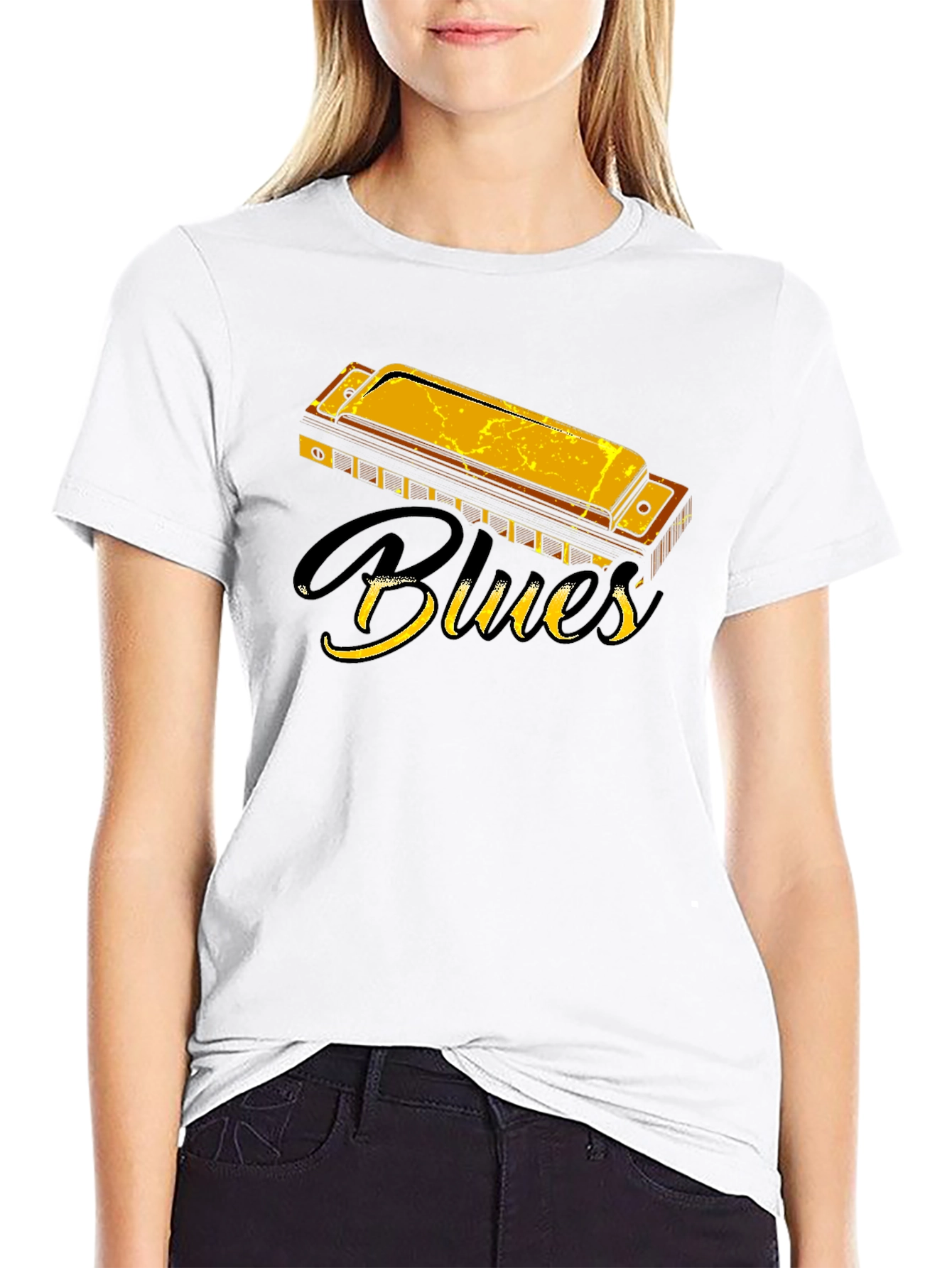 Blues Harmonica Graphic T-Shirt