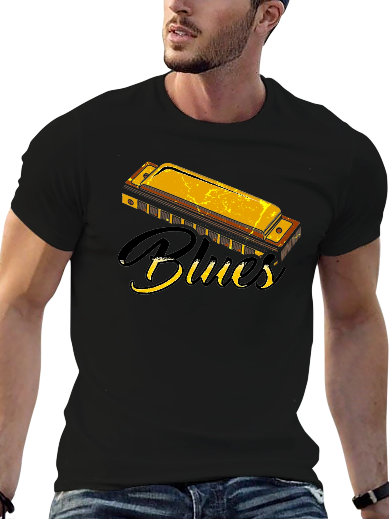Blues Harmonica Graphic T-Shirt