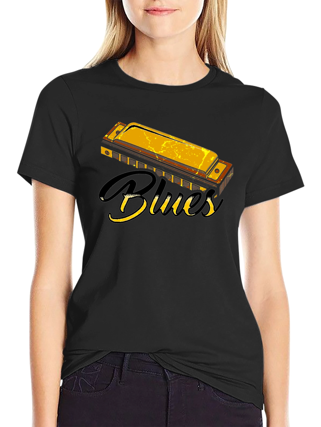 Blues Harmonica Graphic T-Shirt