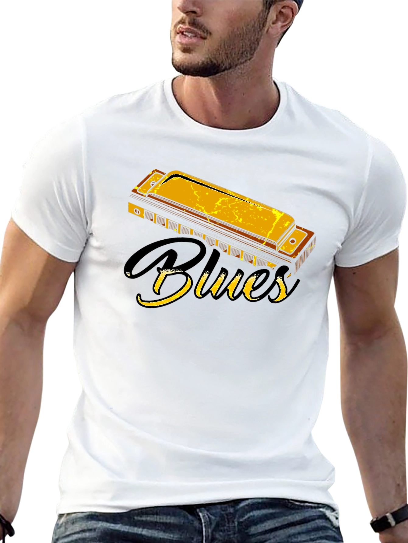 Blues Harmonica Graphic T-Shirt