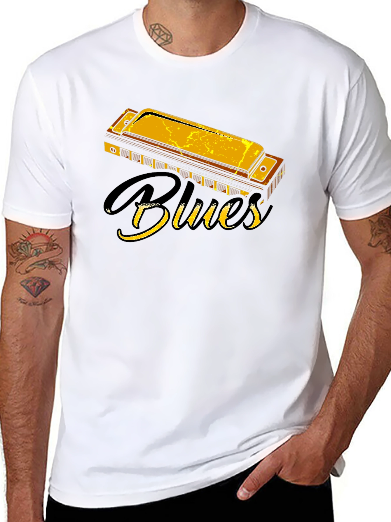 Blues Harmonica Graphic T-Shirt
