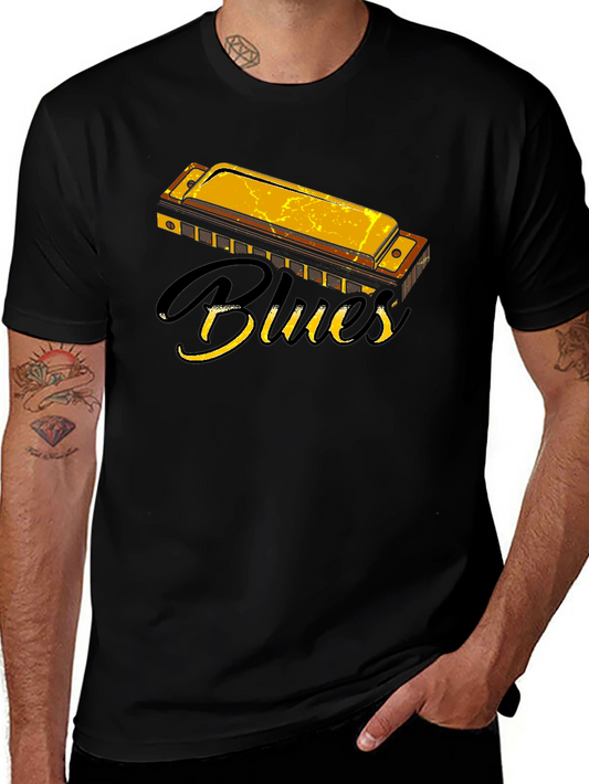 Blues Harmonica Graphic T-Shirt