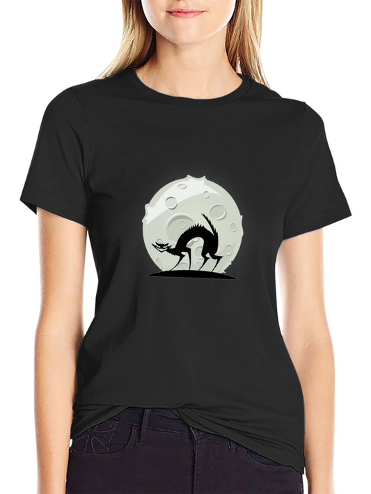 Black Cat Moon Graphic T-Shirt
