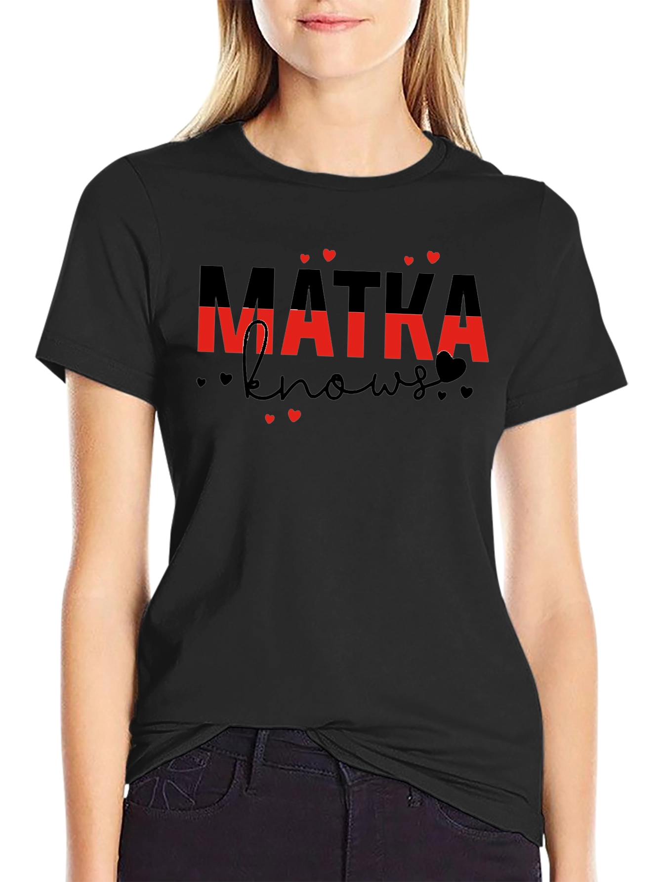 Mama Knows Black Cotton Graphic Tee