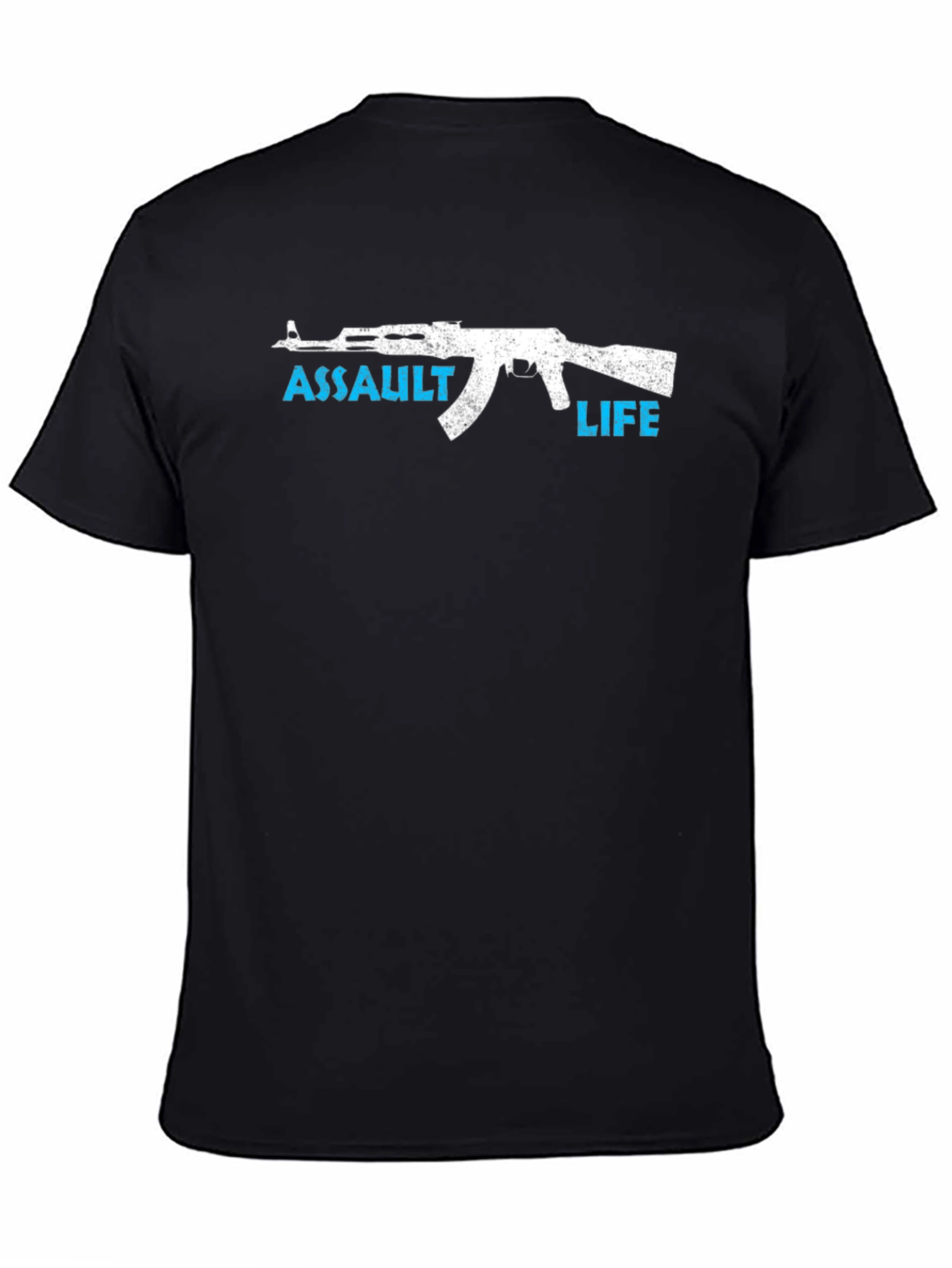 Assault Life Graphic Tee - Gun Design Black T-Shirt