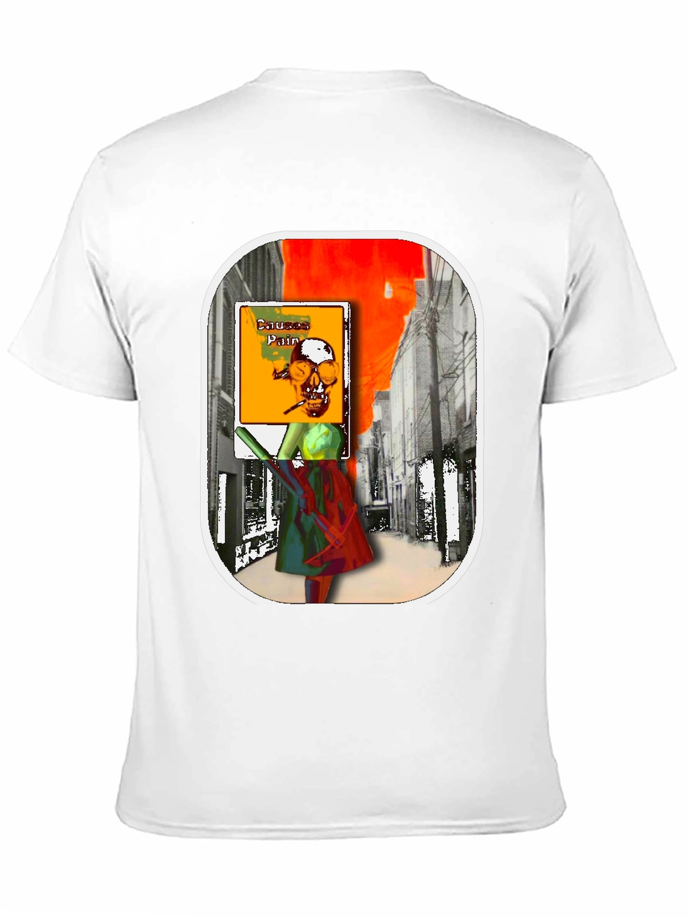 Causes Pain Graphic Tee - Unique Art Design