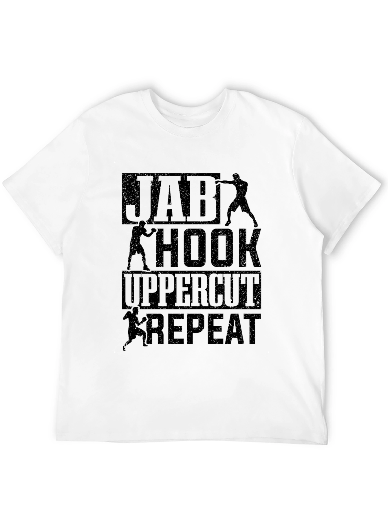 Jab Hook Uppercut Repeat Black T-Shirt
