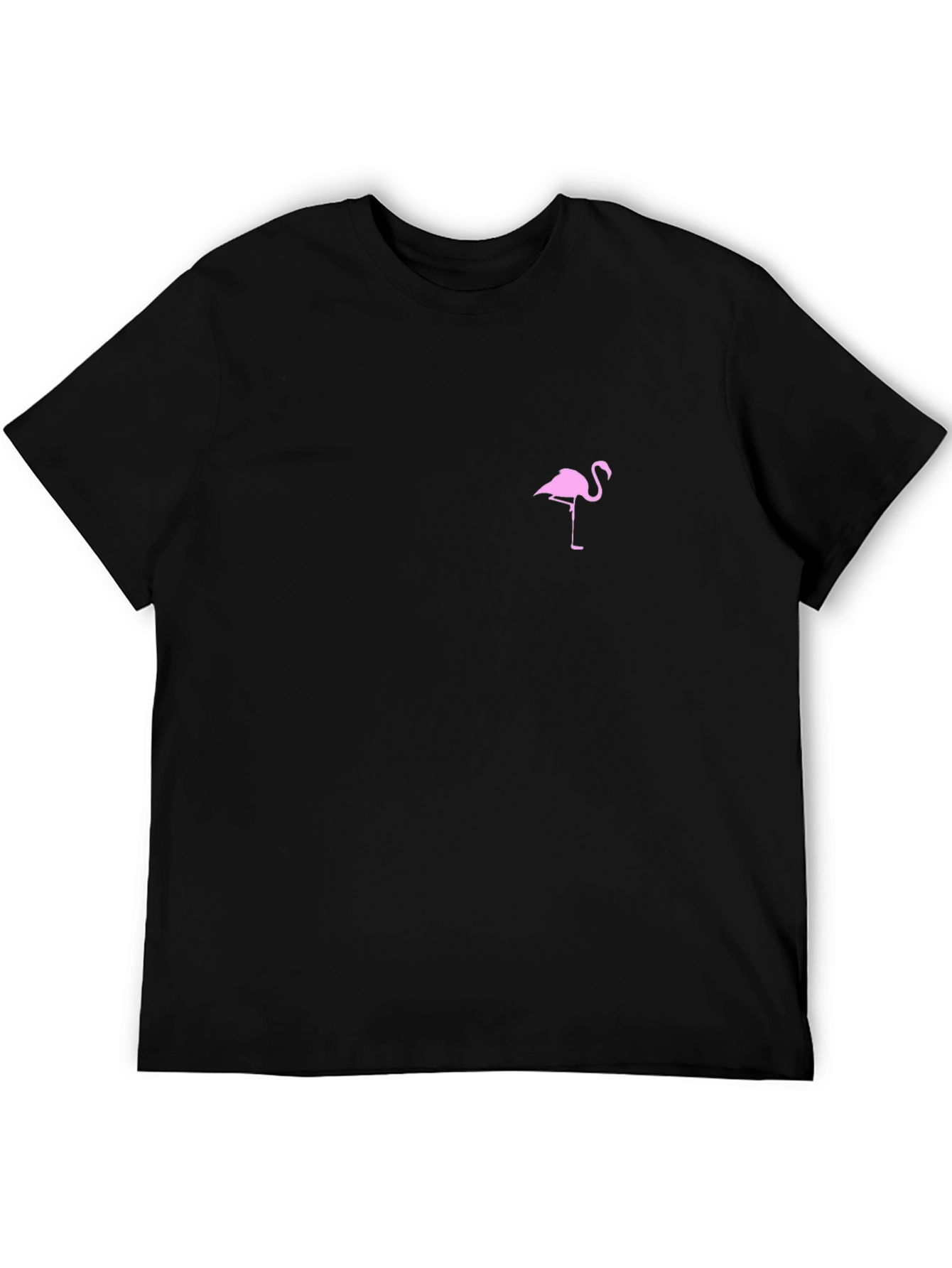 Mens Black Flamingo Graphic T-Shirt