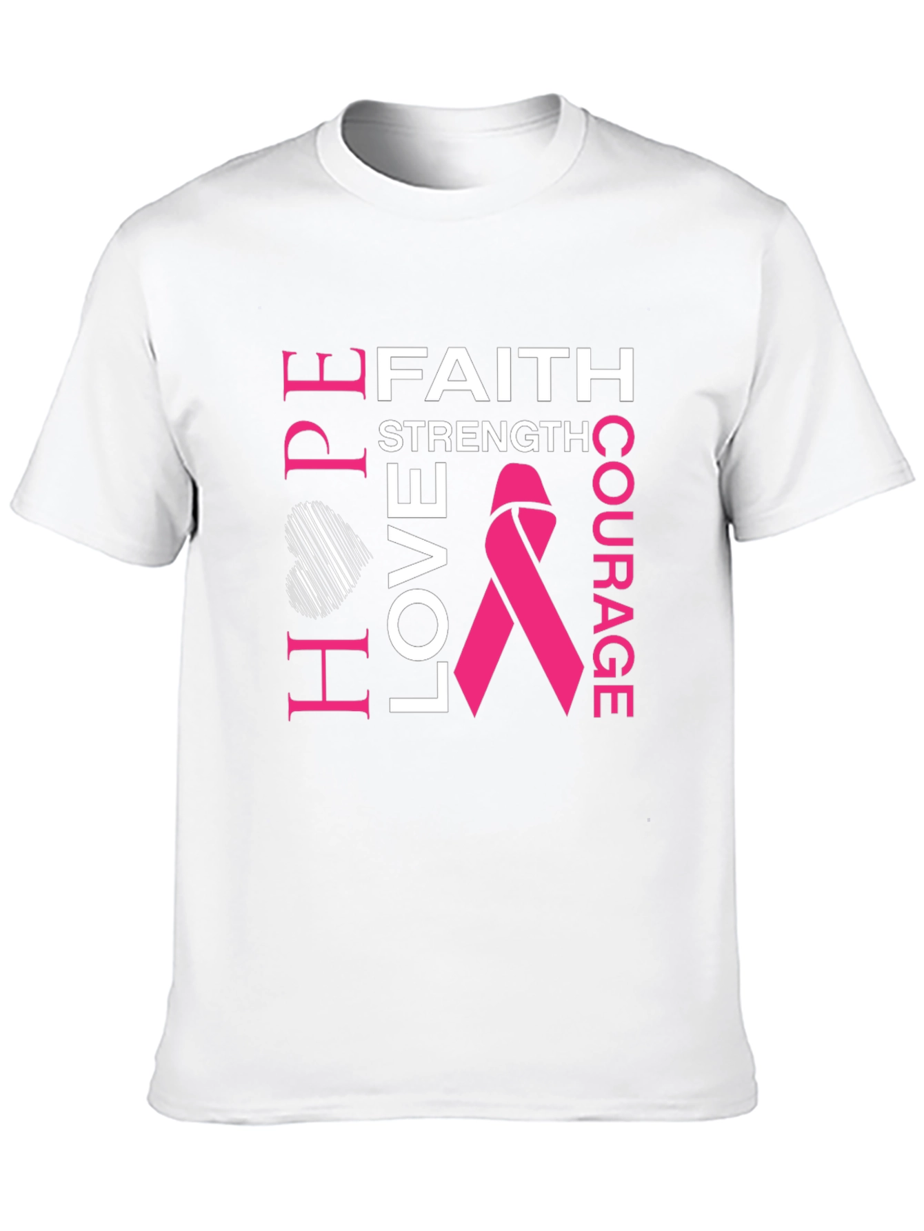Faith Hope Love Breast Cancer Awareness T-Shirt