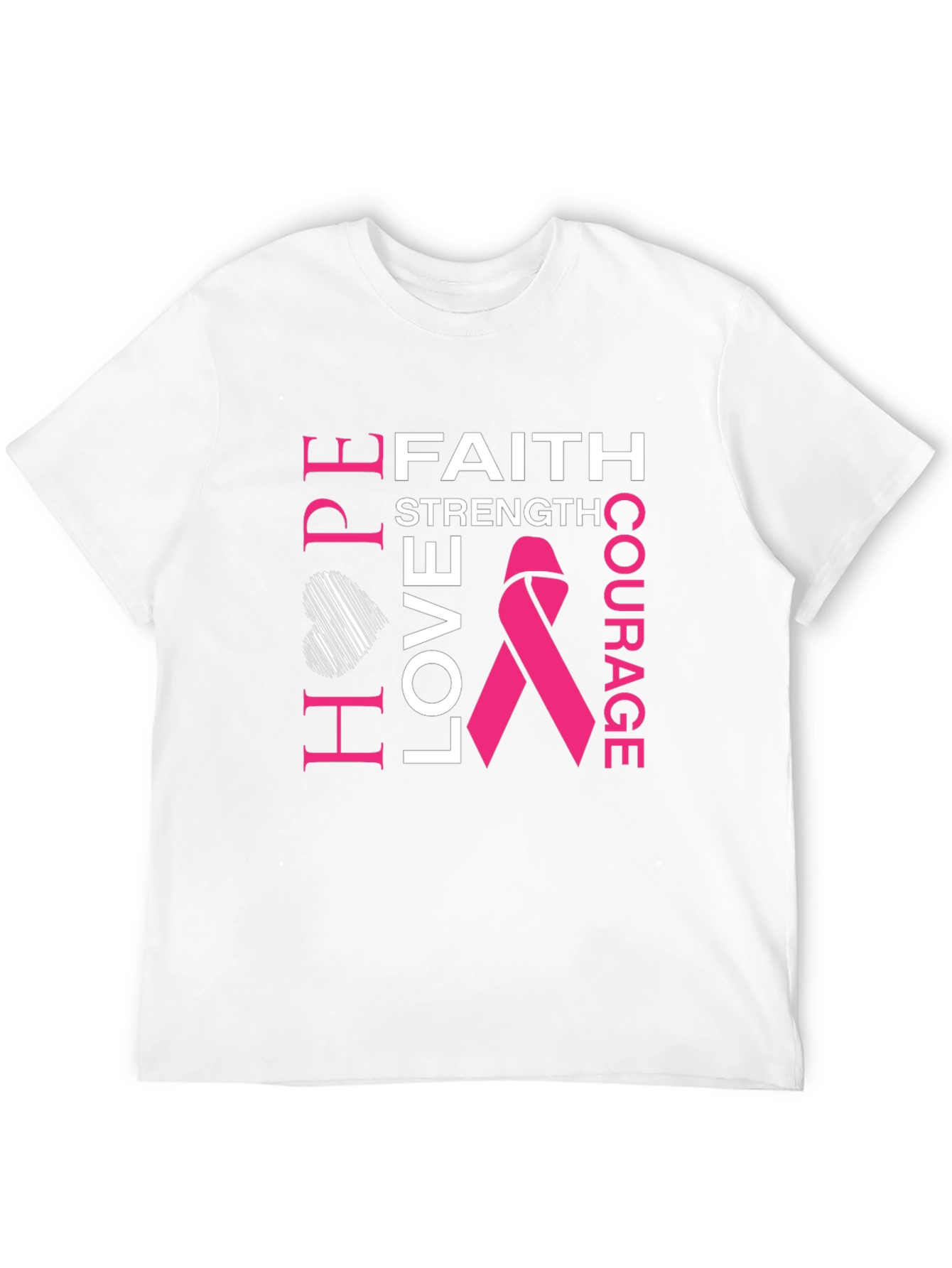Faith Hope Love Breast Cancer Awareness T-Shirt