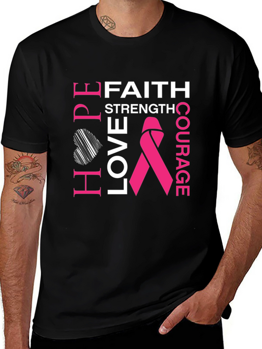 Faith Hope Love Breast Cancer Awareness T-Shirt