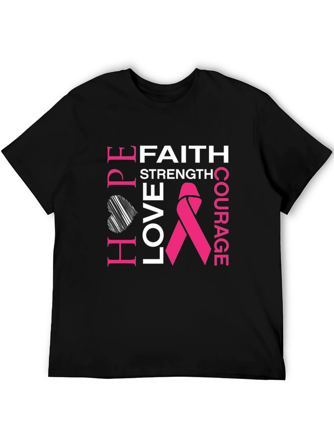 Faith Hope Love Breast Cancer Awareness T-Shirt