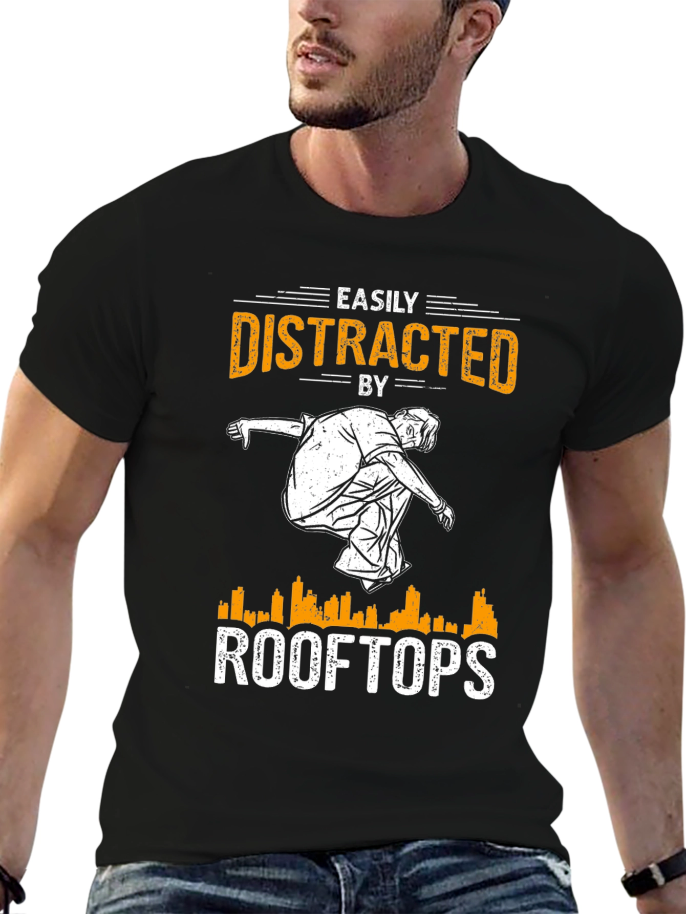 Easily Distracted by Rooftops Graphic Tee