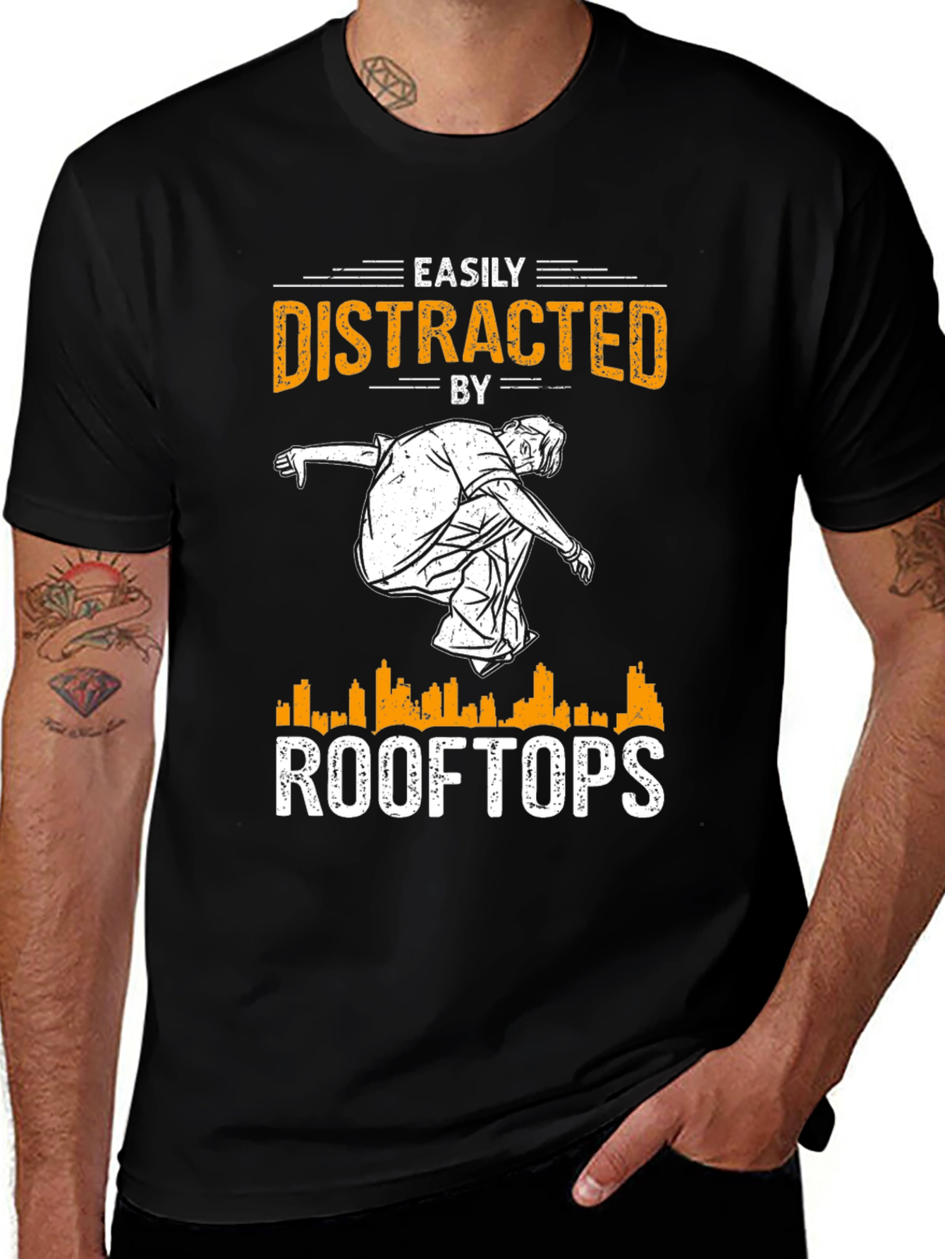 Easily Distracted by Rooftops Graphic Tee