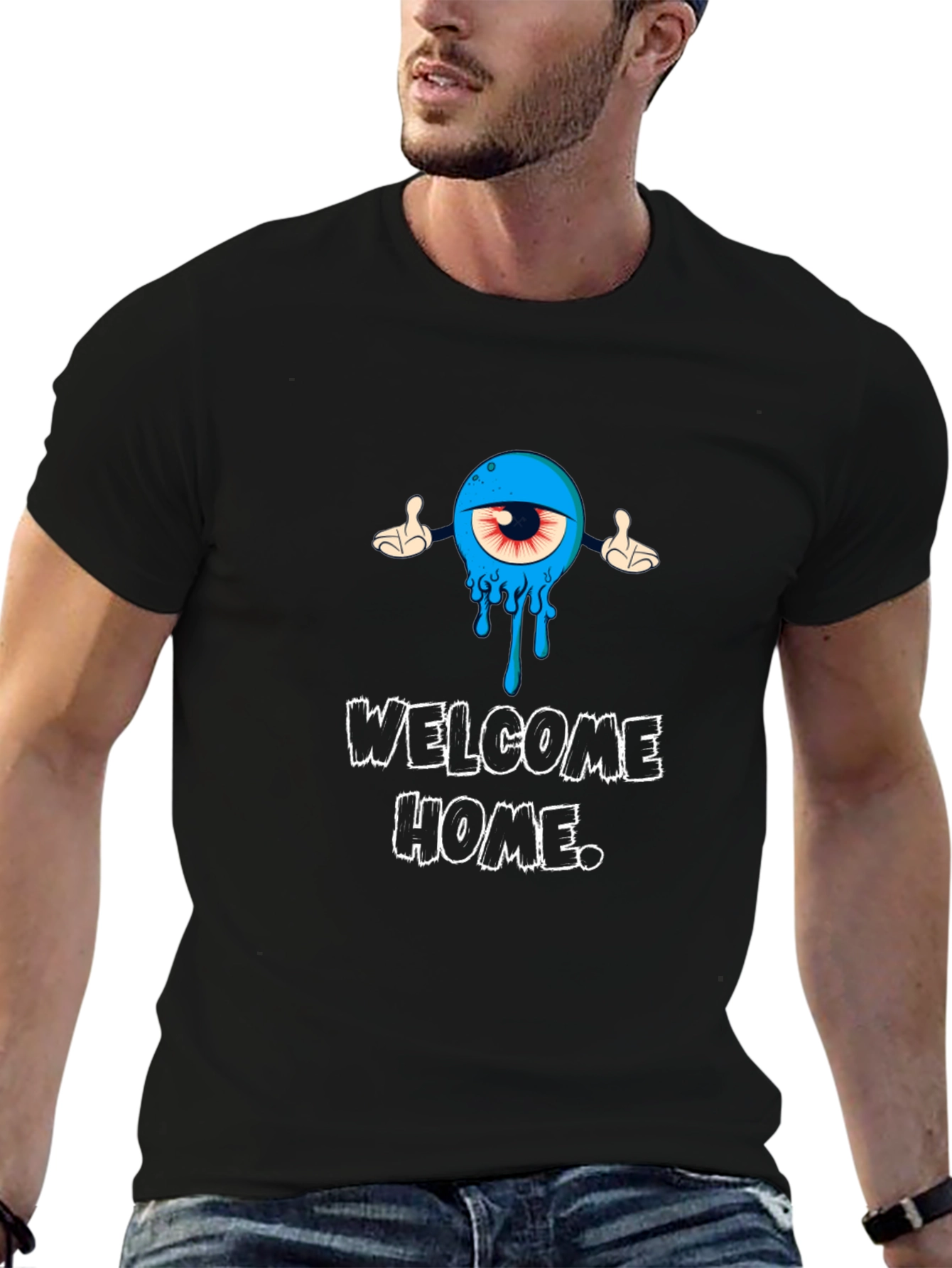 Welcome Home Graphic Black T-Shirt