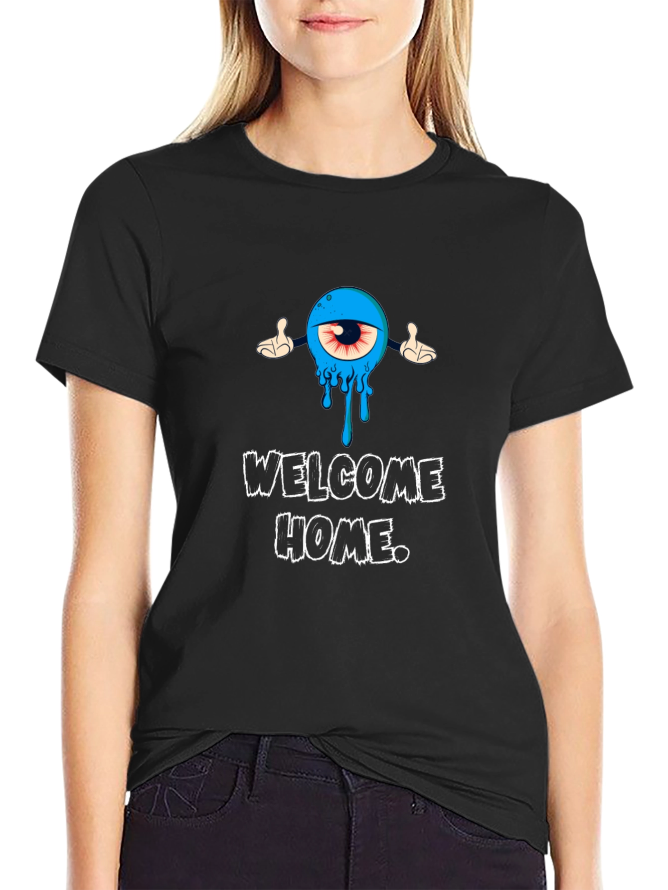 Welcome Home Graphic Black T-Shirt