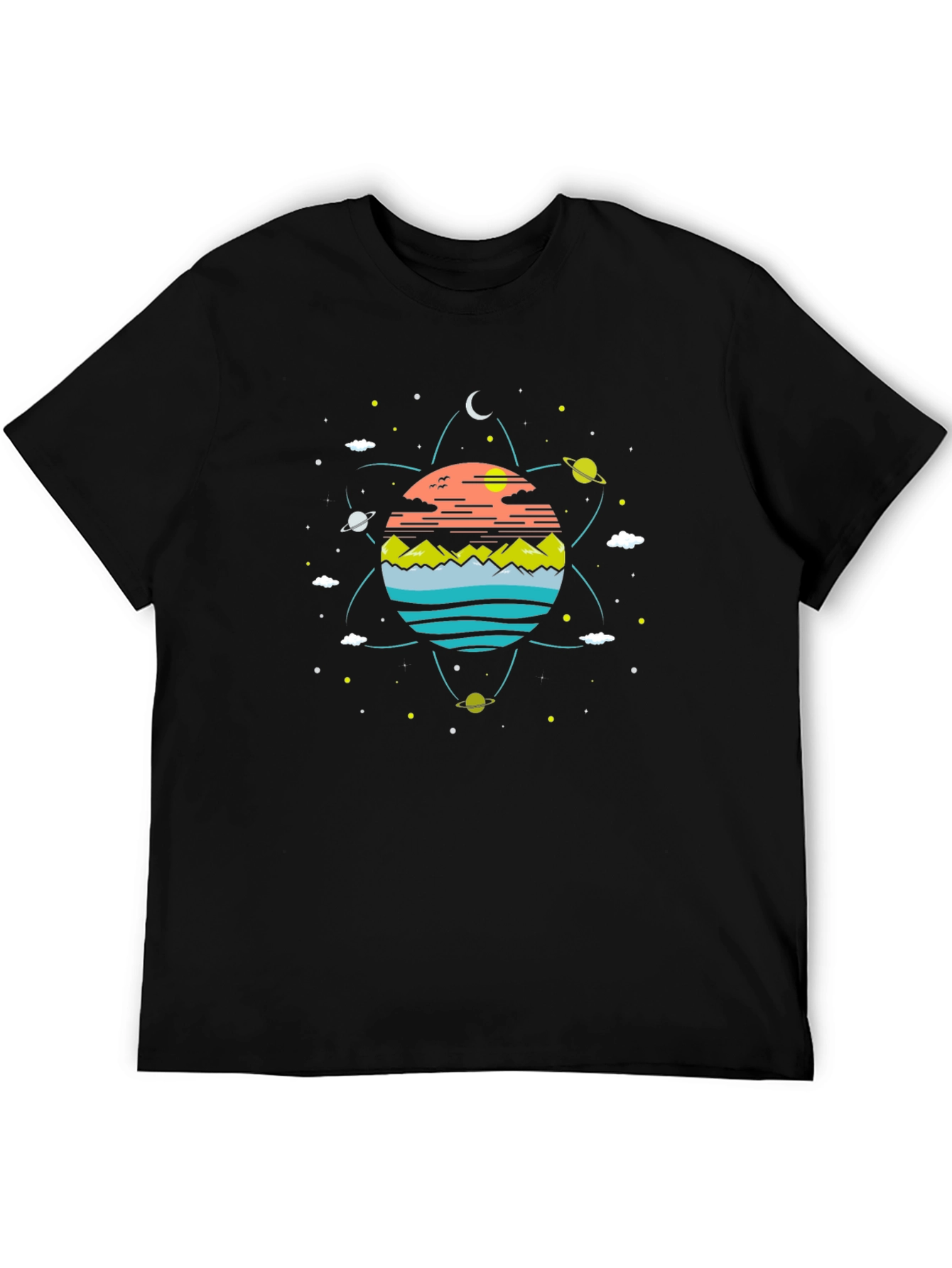 Cosmic Landscape Black T-Shirt
