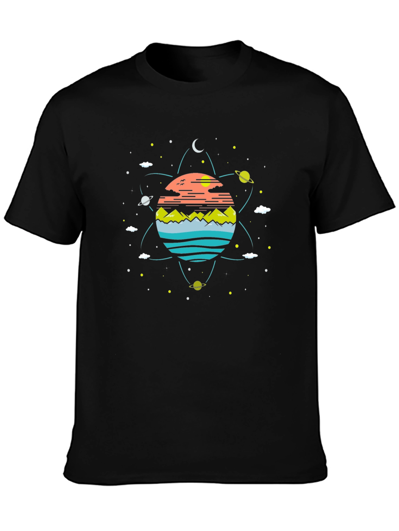 Cosmic Landscape Black T-Shirt