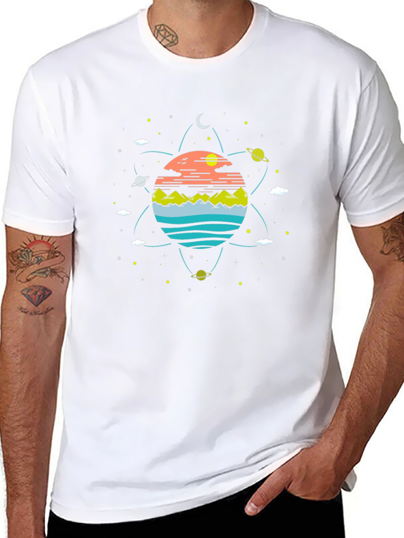 Cosmic Landscape Black T-Shirt