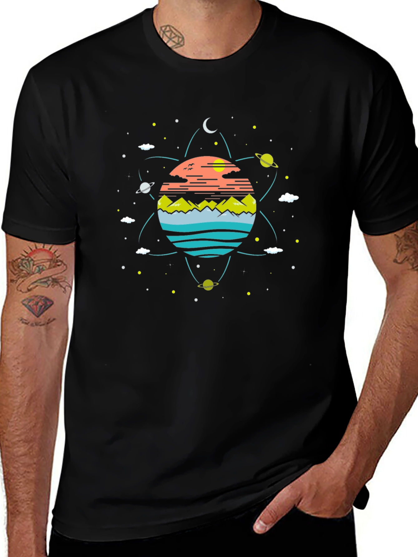 Cosmic Landscape Black T-Shirt