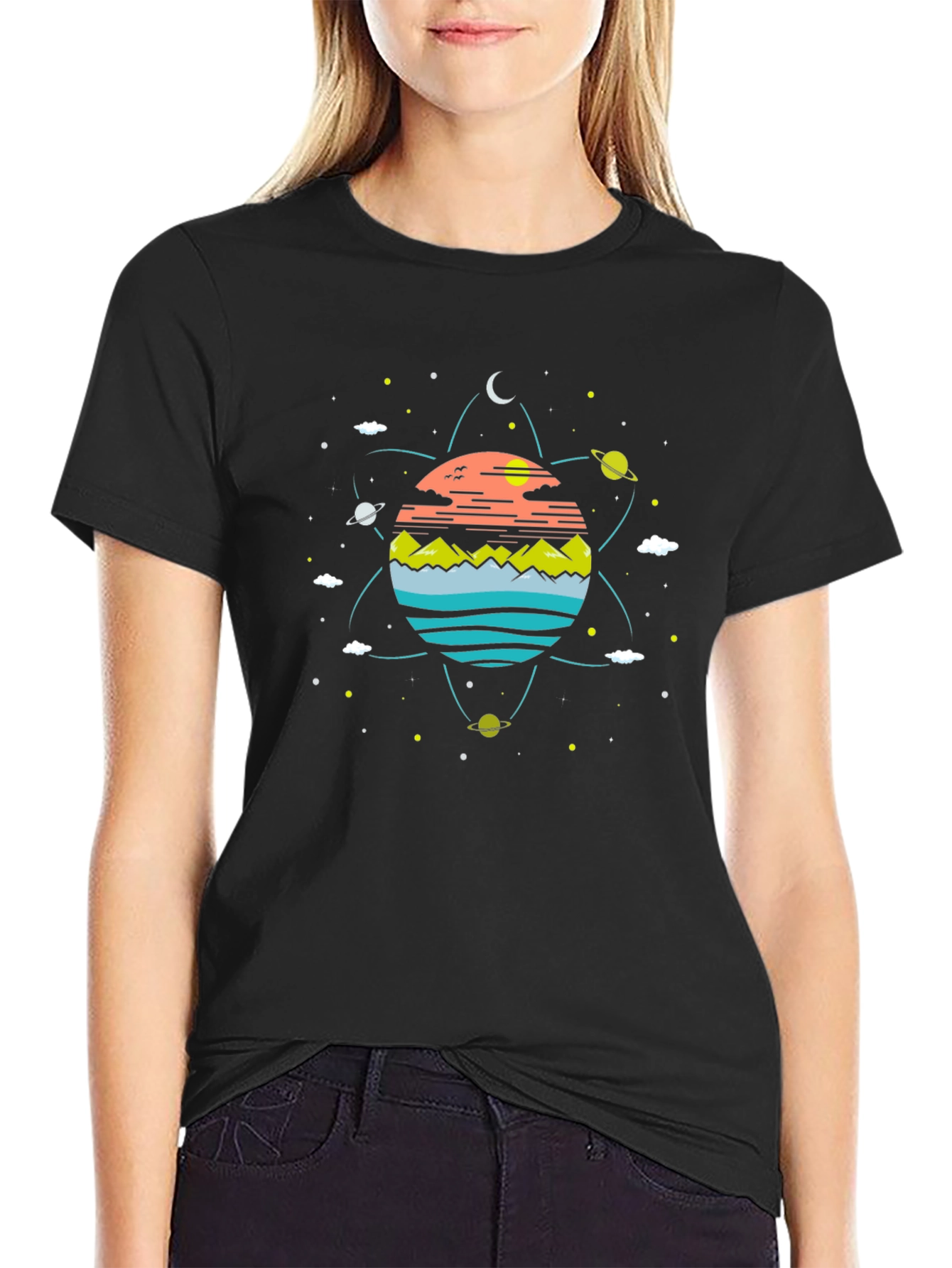 Cosmic Landscape Black T-Shirt