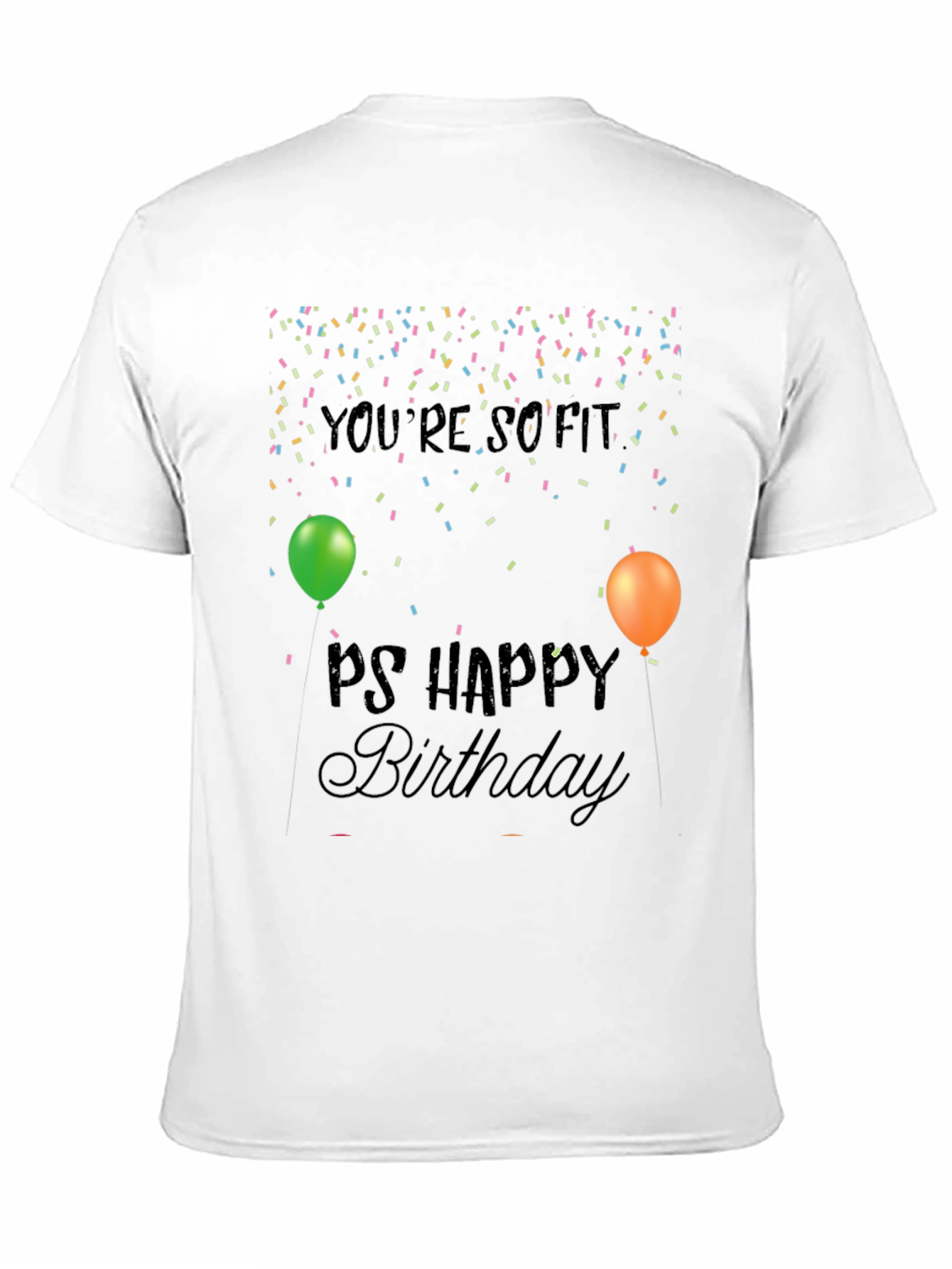 So Fit Happy Birthday Mens Black Graphic Tee