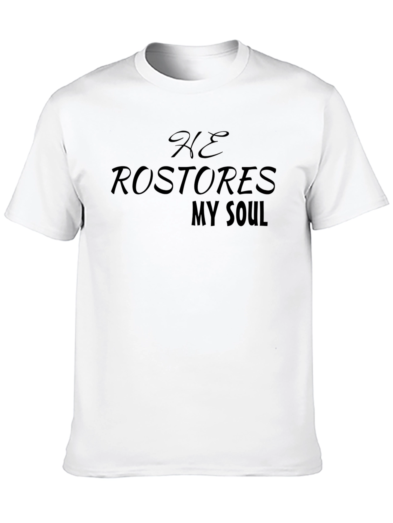 He Restores My Soul Black Graphic Tee