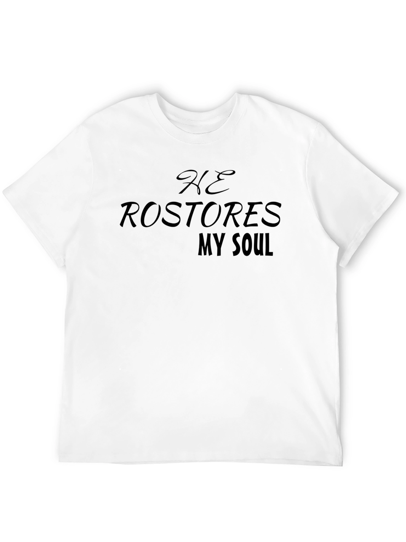 He Restores My Soul Black Graphic Tee