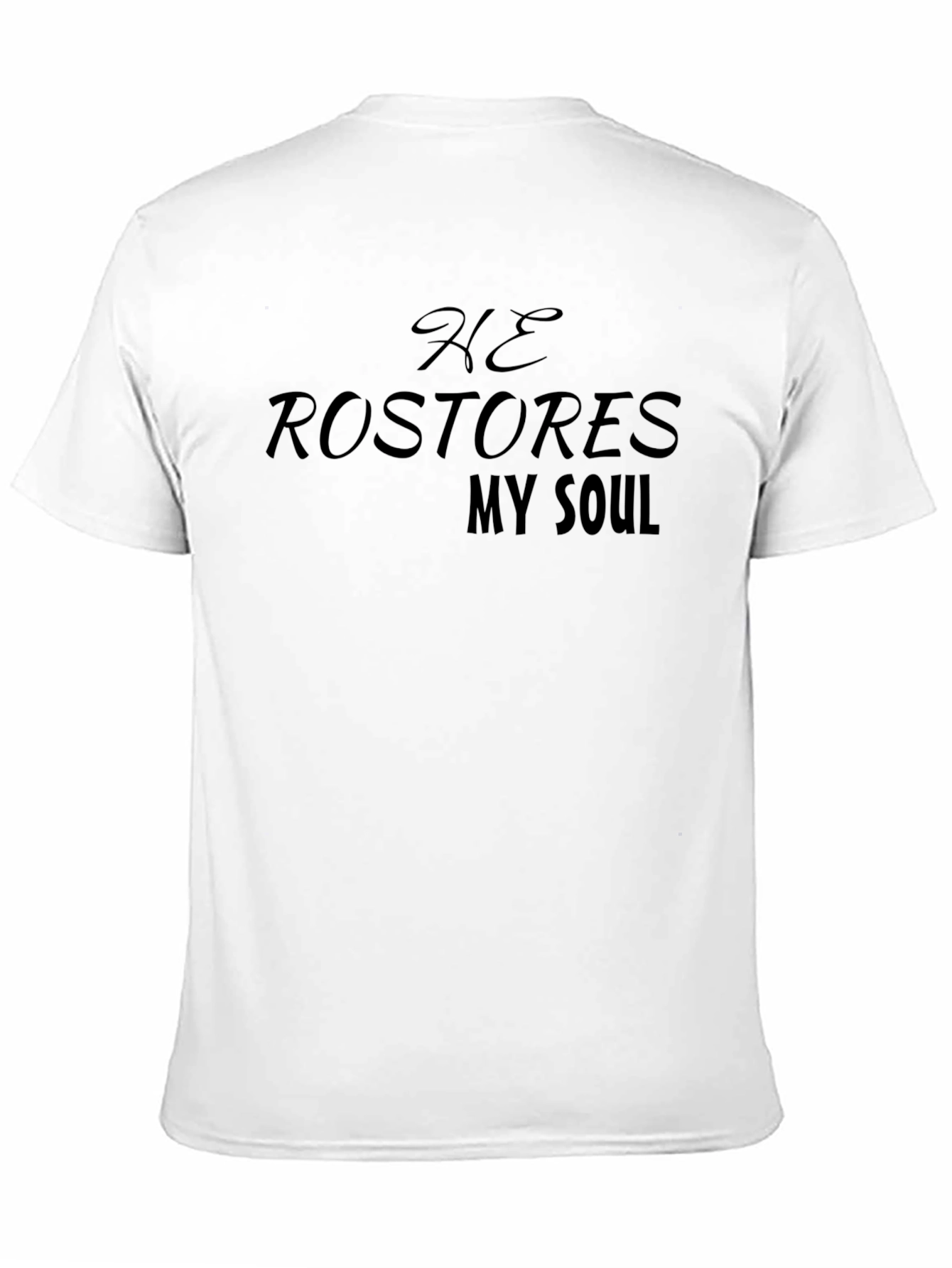 He Restores My Soul Black Graphic Tee