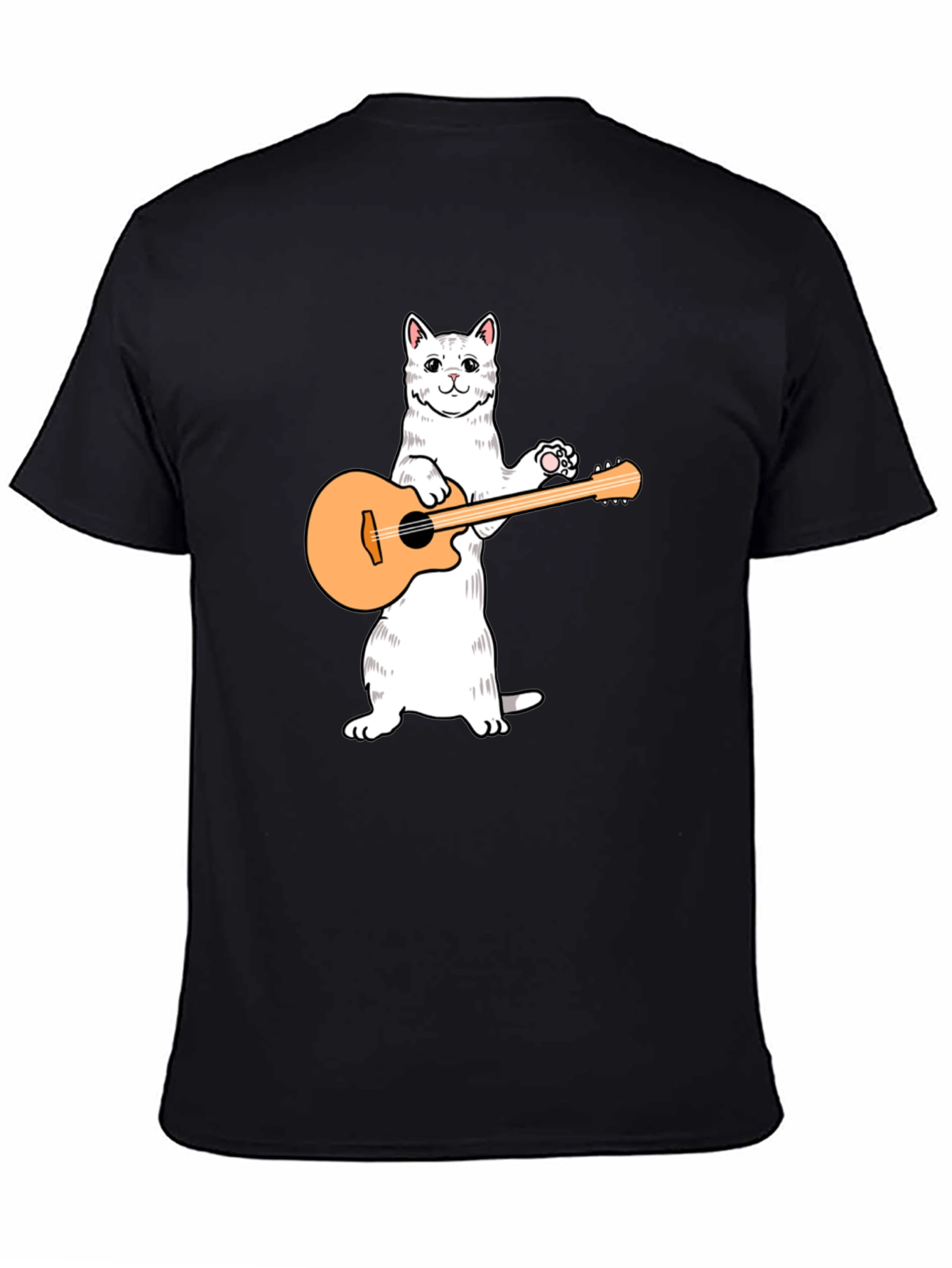 Cat Playing Guitar Graphic T-Shirt