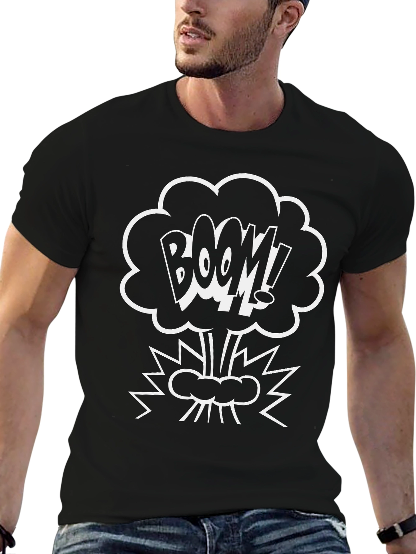 BOOM! Graphic Print Black T-Shirt