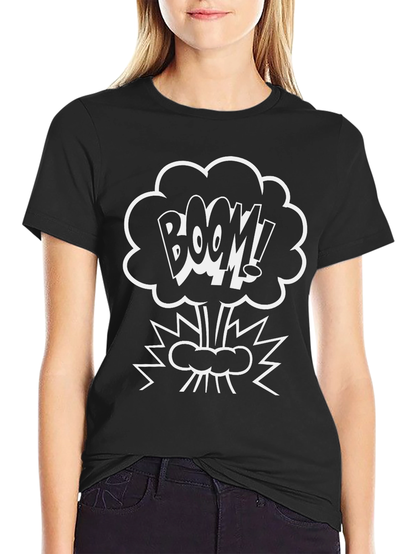 BOOM! Graphic Print Black T-Shirt