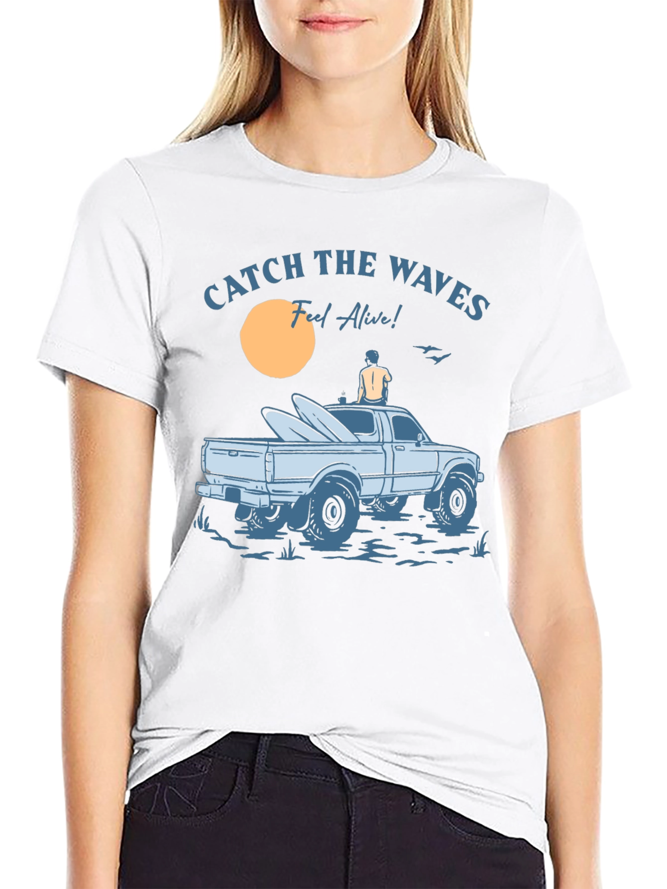 Catch The Waves Graphic T-Shirt Surf Style Tee