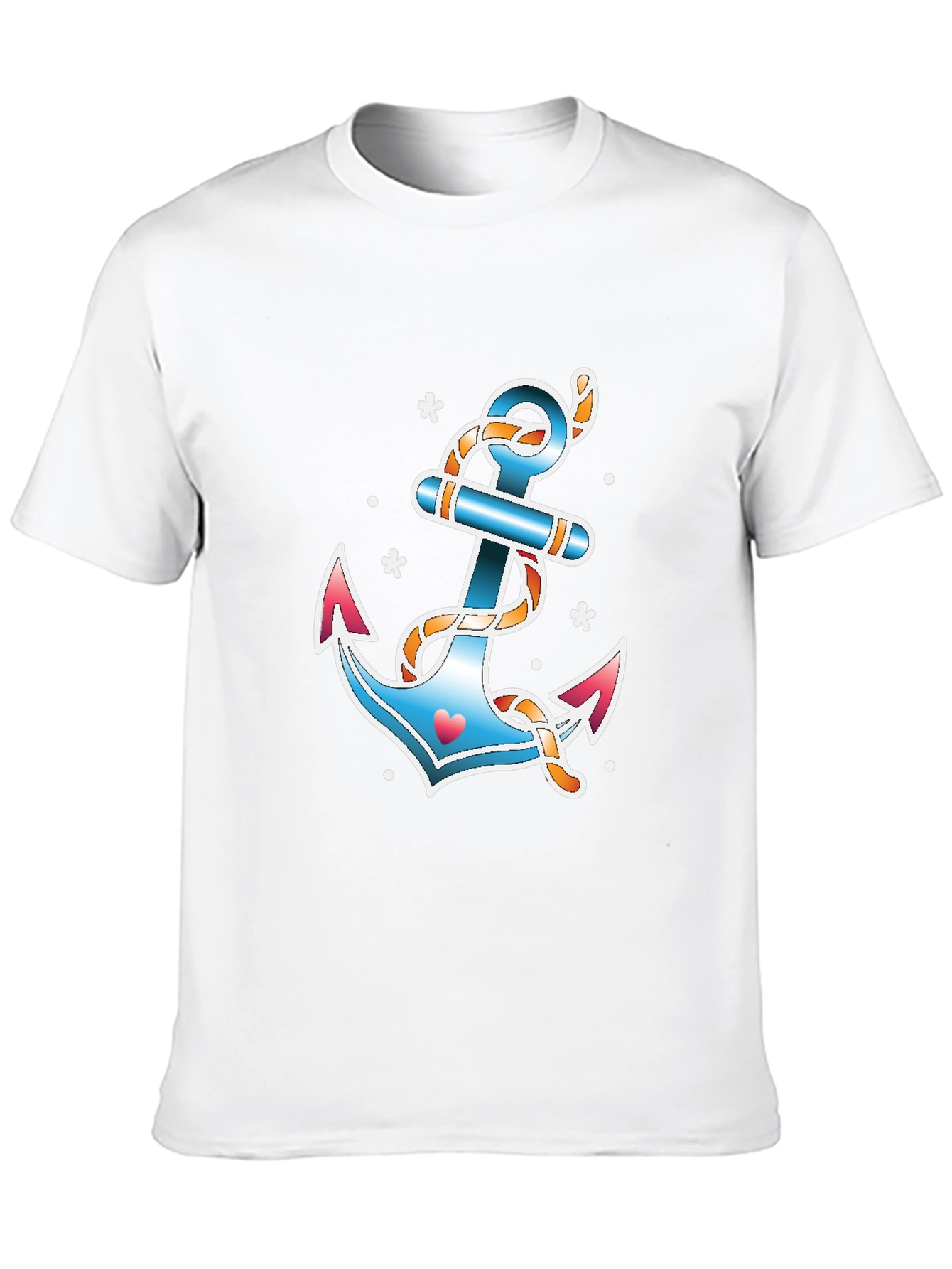 Nautical Anchor Graphic T-Shirt - Black