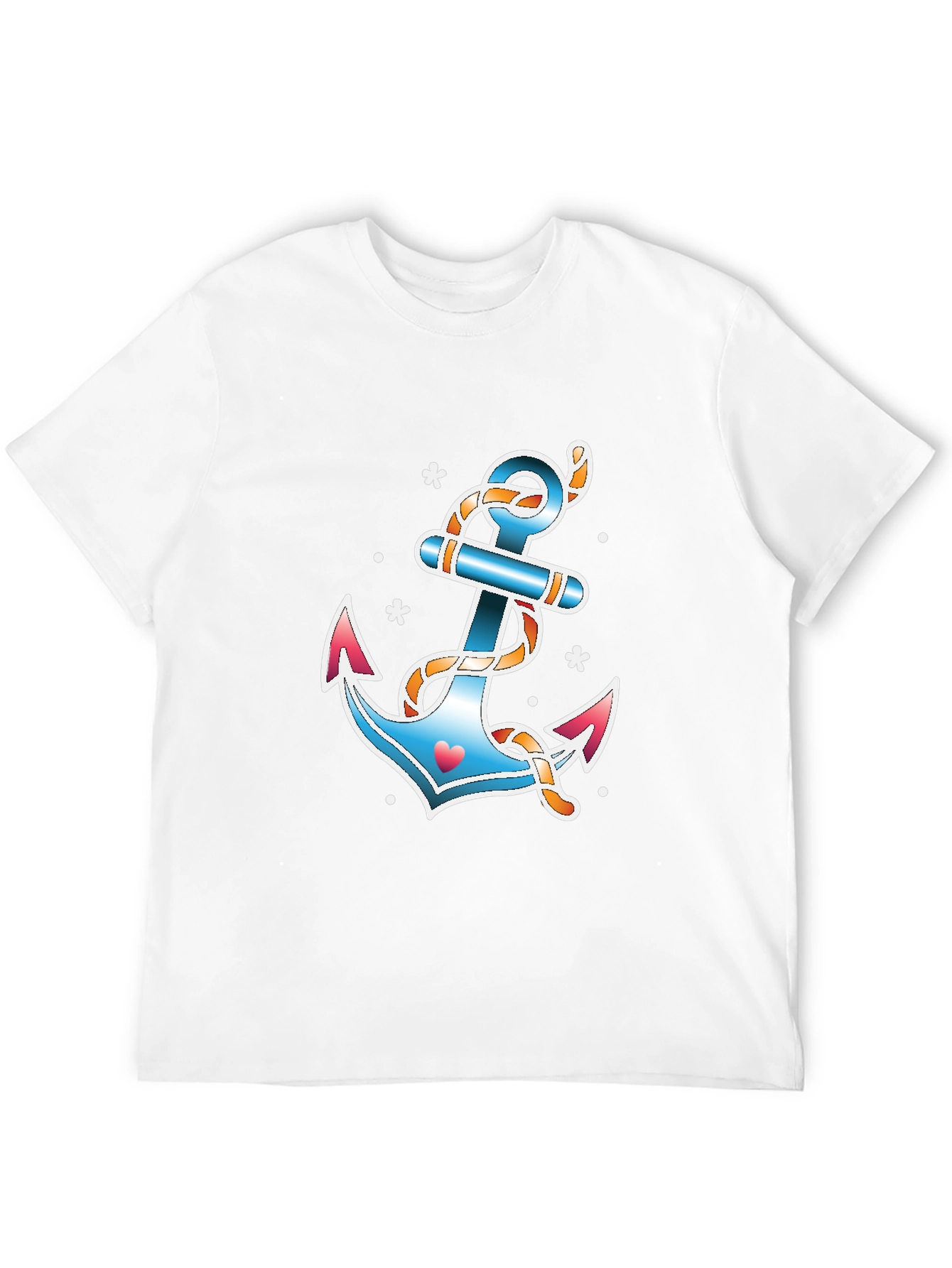 Nautical Anchor Graphic T-Shirt - Black