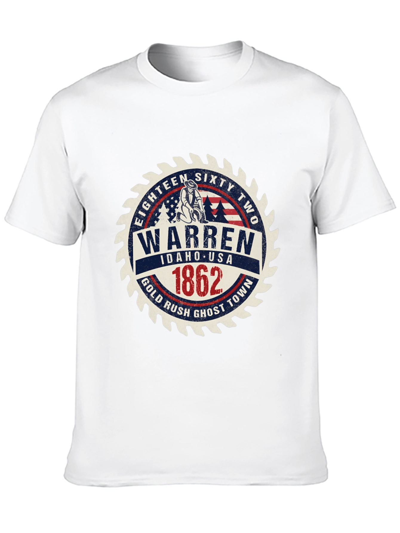 Warren Idaho 1862 Gold Rush Black T-Shirt