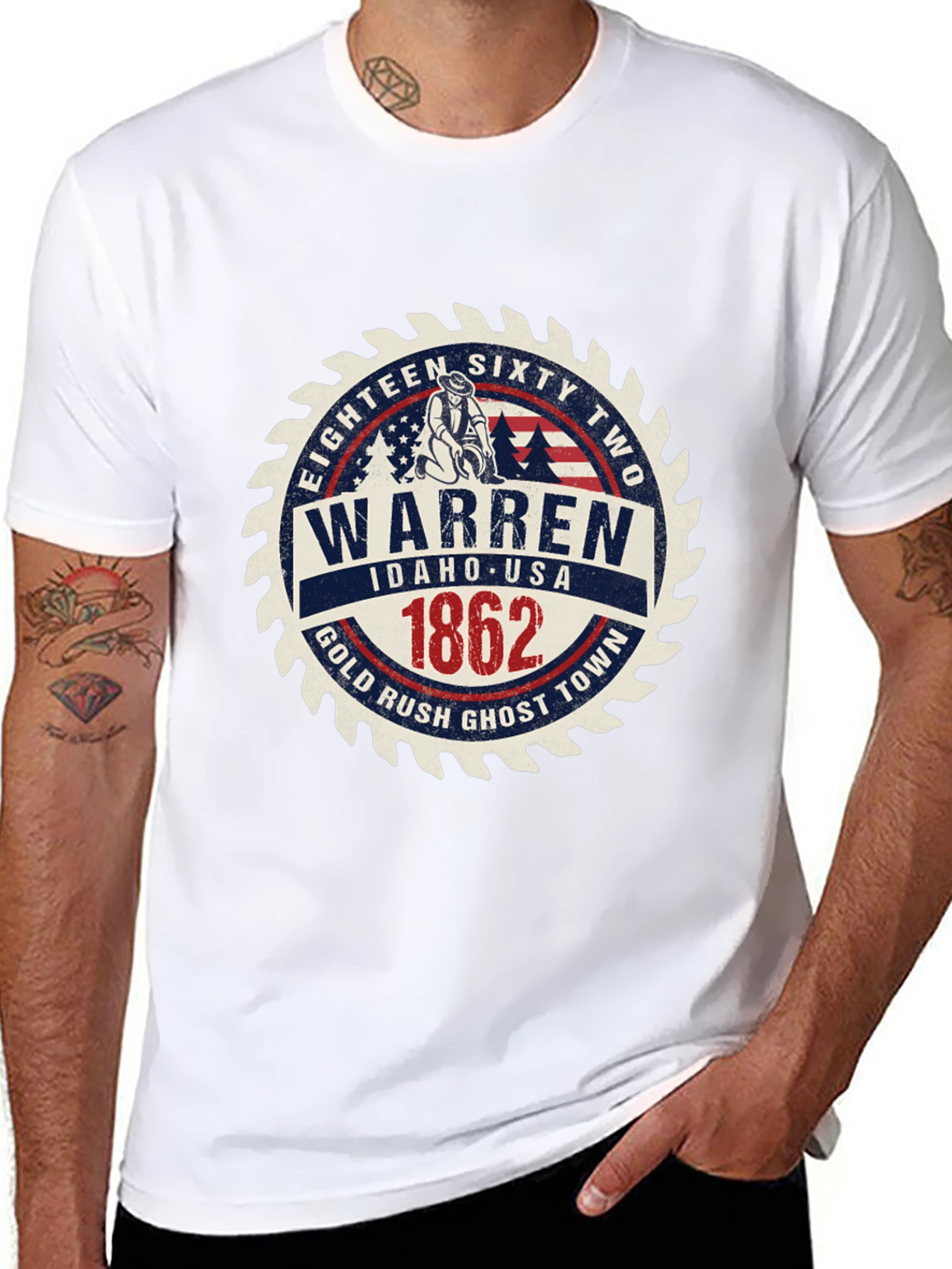 Warren Idaho 1862 Gold Rush Black T-Shirt