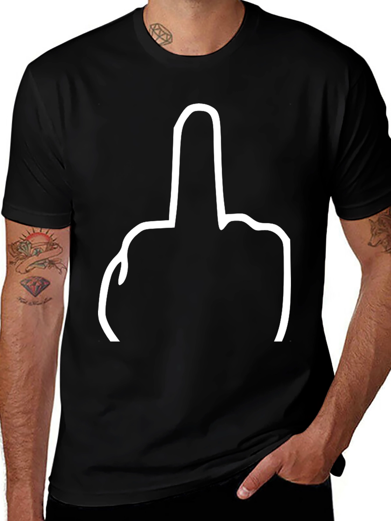Bold Graphic Tee - Middle Finger