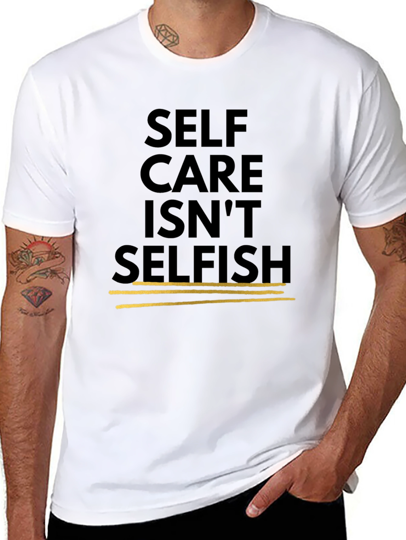 Self Care Isnt Selfish Black Graphic Tee
